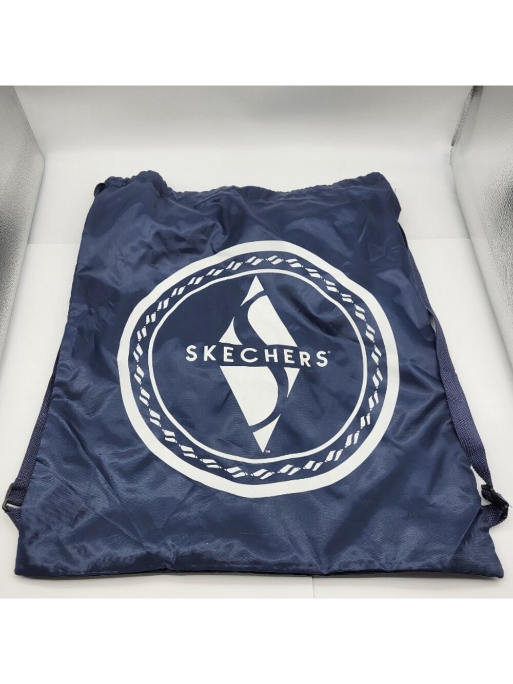Skechers Backpack Drawstring Bag Navy Blue Tote Dust Bag Gym Workout Basic